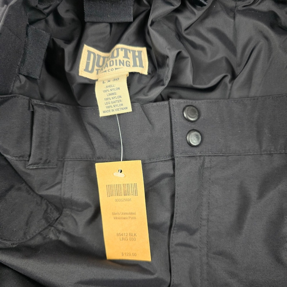 Duluth Trading Co Whaleback Pants Men L 30 Black Straight Uninsulated Cargo - Picture 3 of 9
